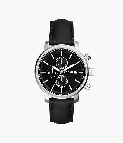Rhett Multifunction Black LiteHide™ Leather Watch | Fossil (US)