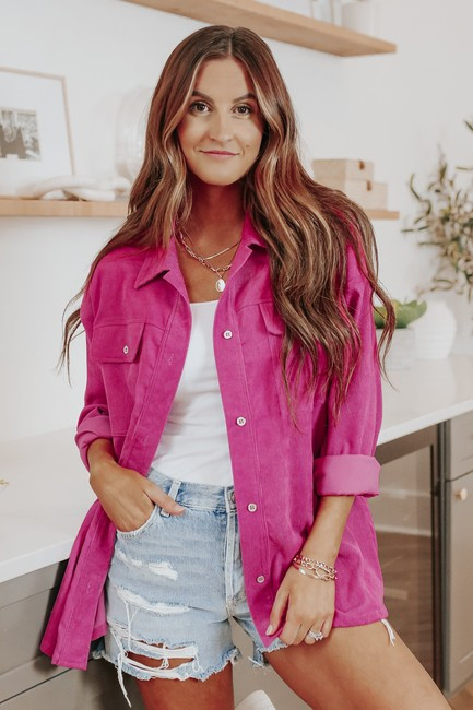 Button Down Berry Corduroy Shirt | Magnolia Boutique