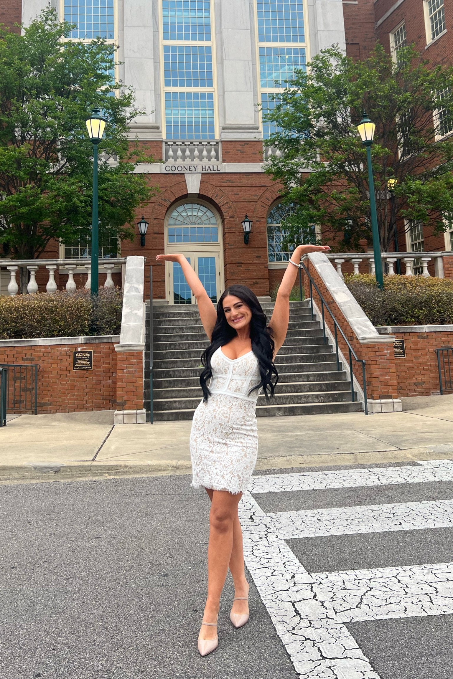 White lace dress perfect for graduation or a bridal shower 

#LTKwedding #LTKstyletip #LTKparties