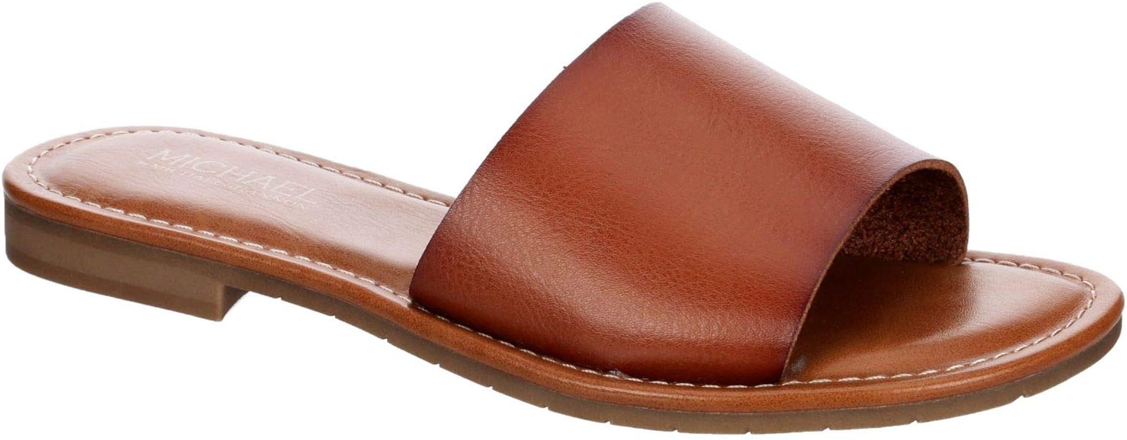 Michael By Michael Shannon Demi - Women's One Band Faux Leather Slip On Flat Slide Sandals | Amazon (US)