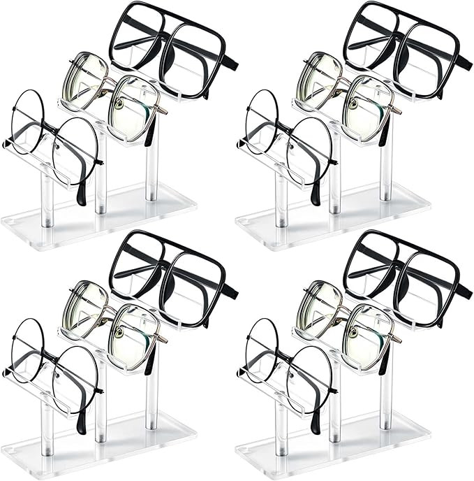 3 Tier Acrylic Eyeglasses Frame Stand Clear Sunglasses Rack Sunglass Organizer Display Eyewear Gl... | Amazon (US)