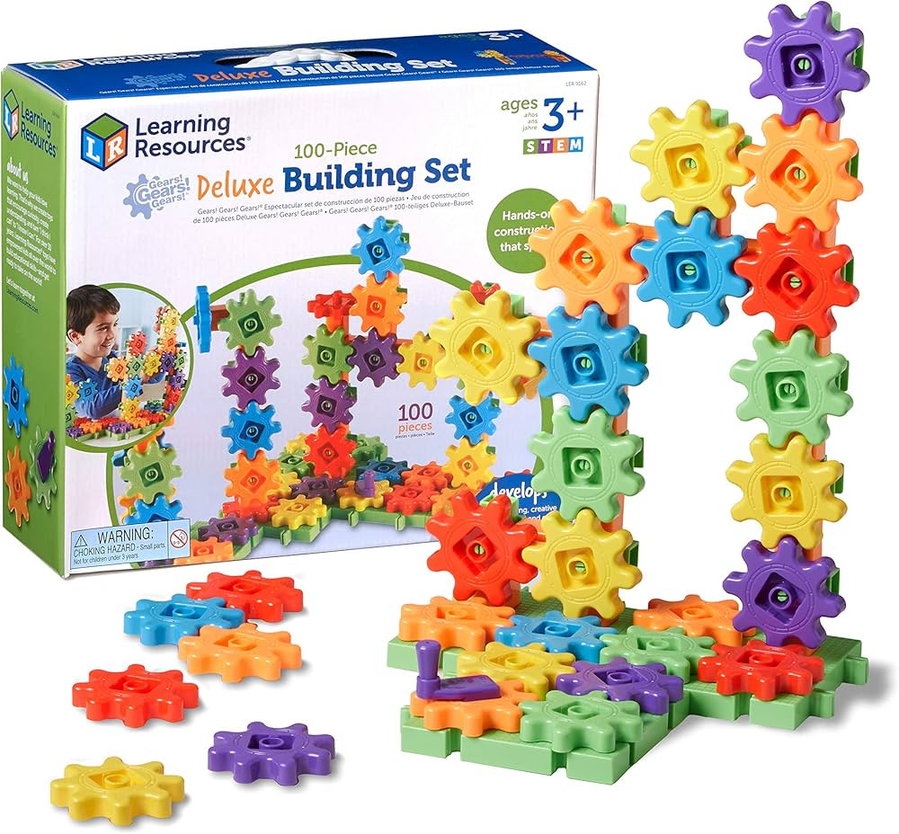 Learning Resources Gears! Gears! Gears! 100-Piece Deluxe Building Set - Ages 3+, Preschool Buildi... | Amazon (US)