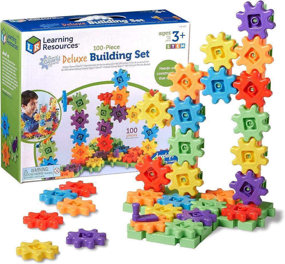 Learning Resources Gears! Gears! Gears! 100-Piece Deluxe Building Set - Ages 3+, Preschool Buildi... | Amazon (US)
