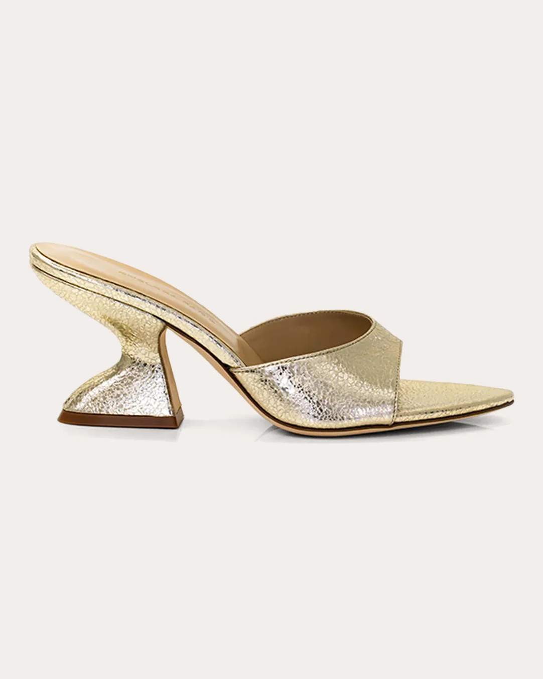 Kira Metallic Wrinkled Leather Sandal | Olivela