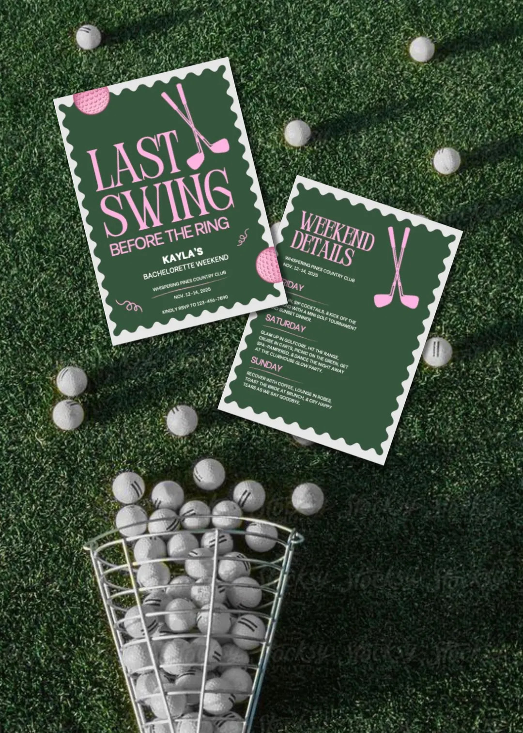 Golf Bachelorette Invitation: Last Swing Before the Ring (digital Download, Editable Template) - ... | Etsy (US)