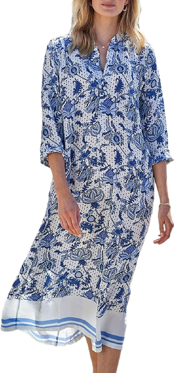 Bsubseach Women's Swimwear Turkish Kaftans Swimsuit Cover up Caftan Beach Long Dress | Amazon (US)