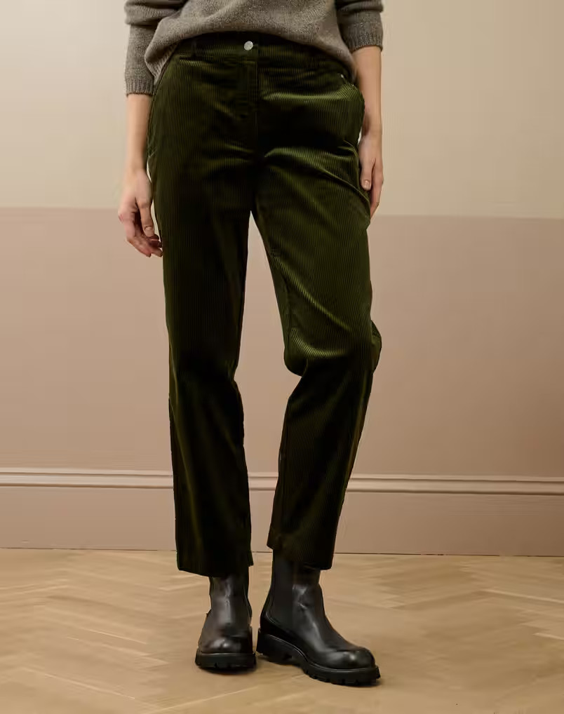 Organic Corduroy Tapered Leg Trousers | Brora