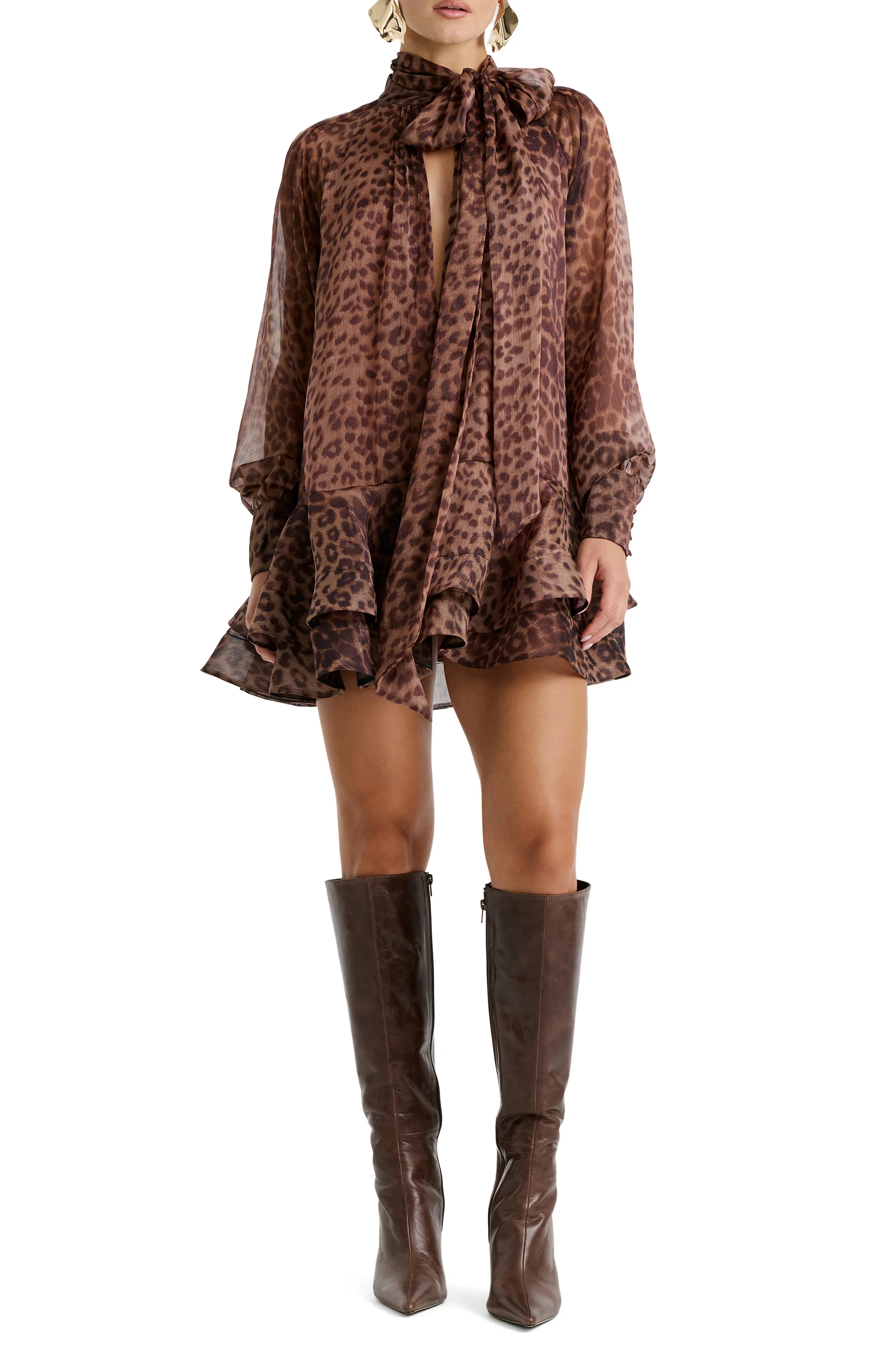 Bardot Adrie Long Sleeve Babydoll Minidress (Women) | Nordstrom | Nordstrom