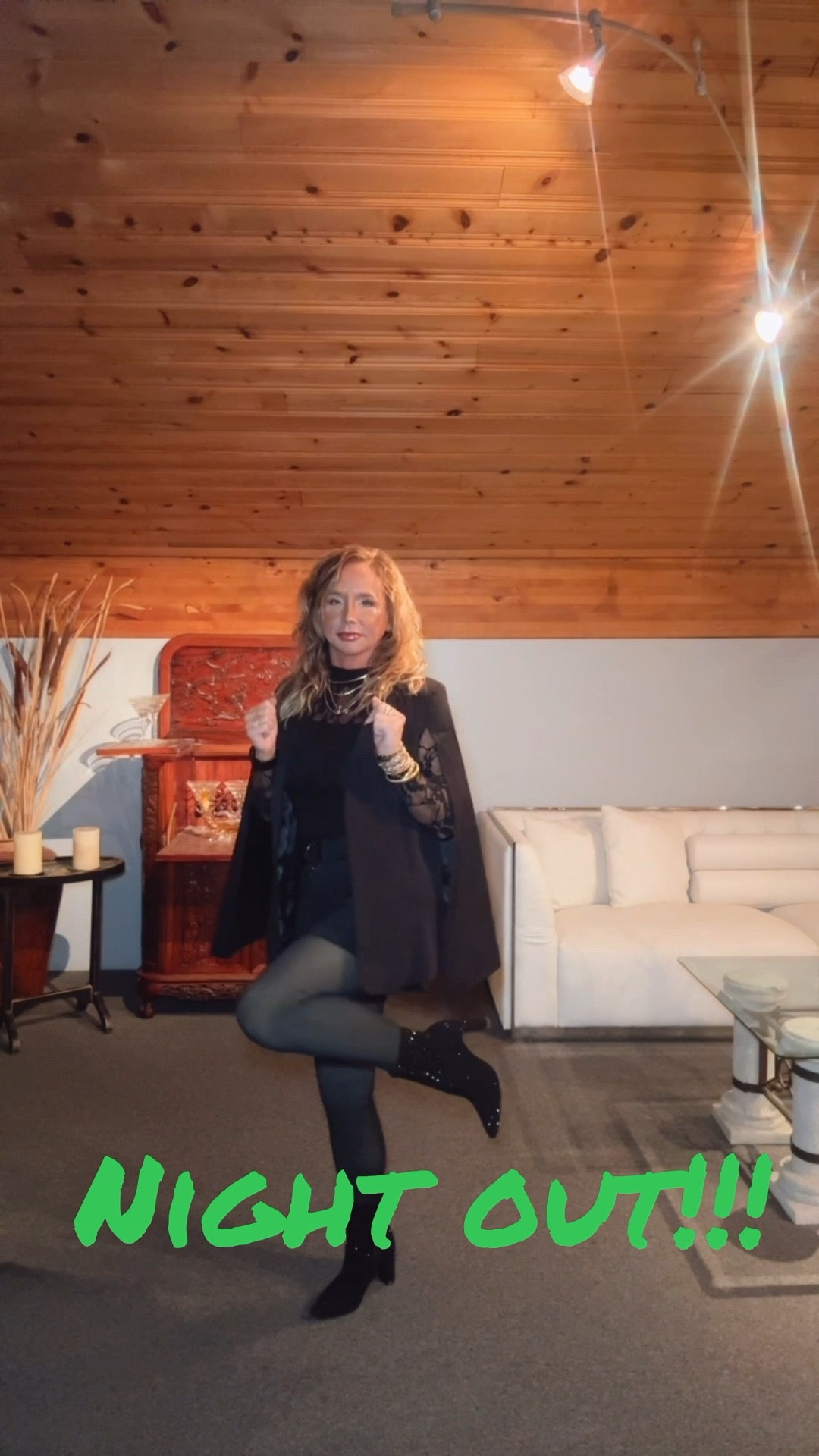 Night out!!! Black on black. I love the fleece tights, I can finally wear shorts in the winter!!! Sparkling boots are a must!! They are from Target very affordable. Blazer/ cape is a fun way to dress up an outfit.


#LTKgrwm #LTKOver40 #LTKPetite