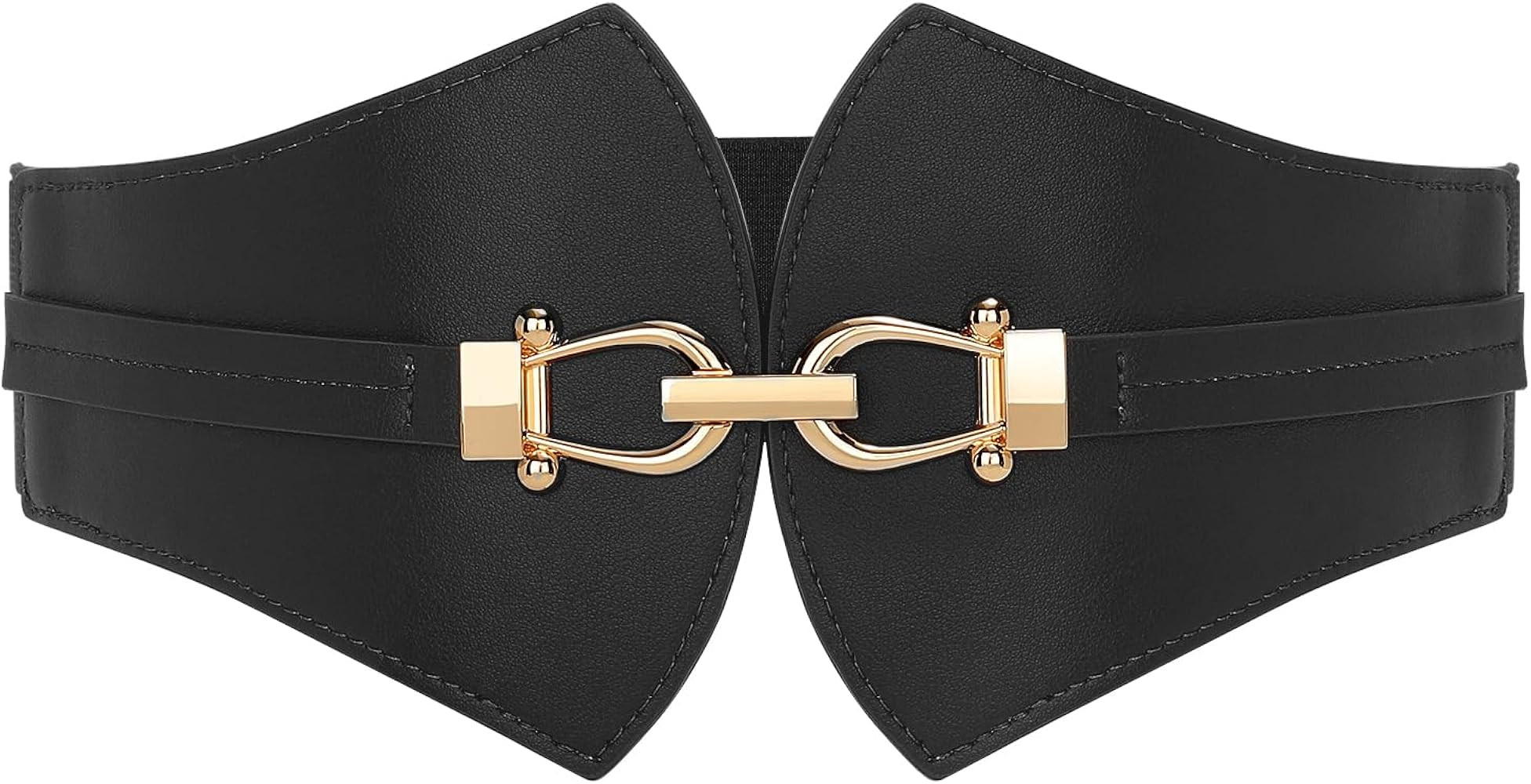 JASGOOD Women’s Elastic Leather Wide Belt Vintage stretch Belt for ladies Jeans Dress | Amazon (US)