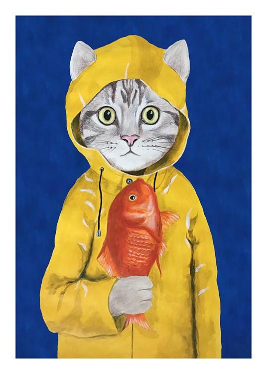Coco de Paris - Cat with Fish Poster | Desenio