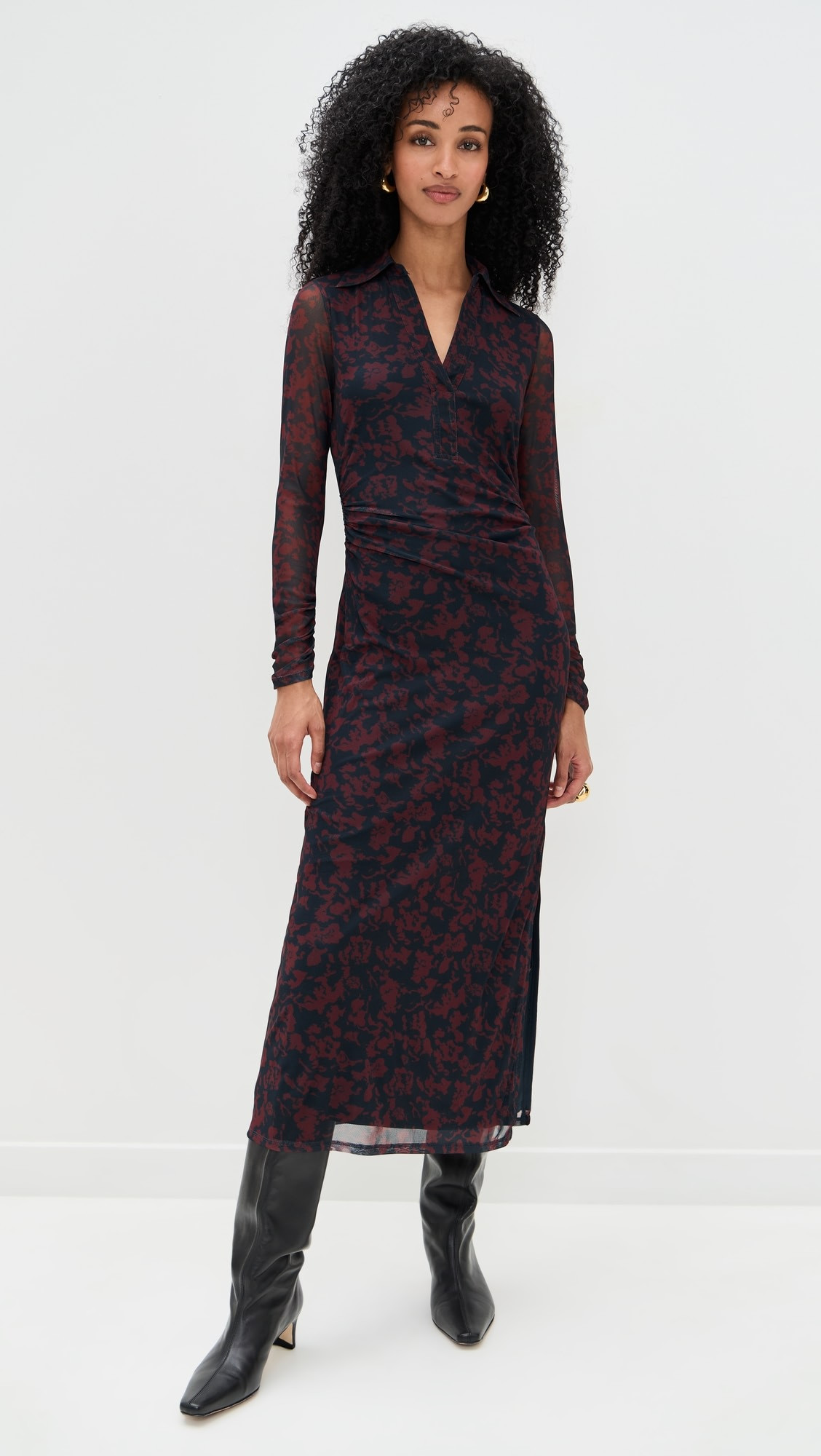 Long Sleeve Polo Midi Dress | Shopbop