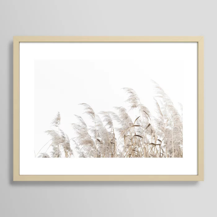 Beige Wild Grass Framed Art Print | Society6