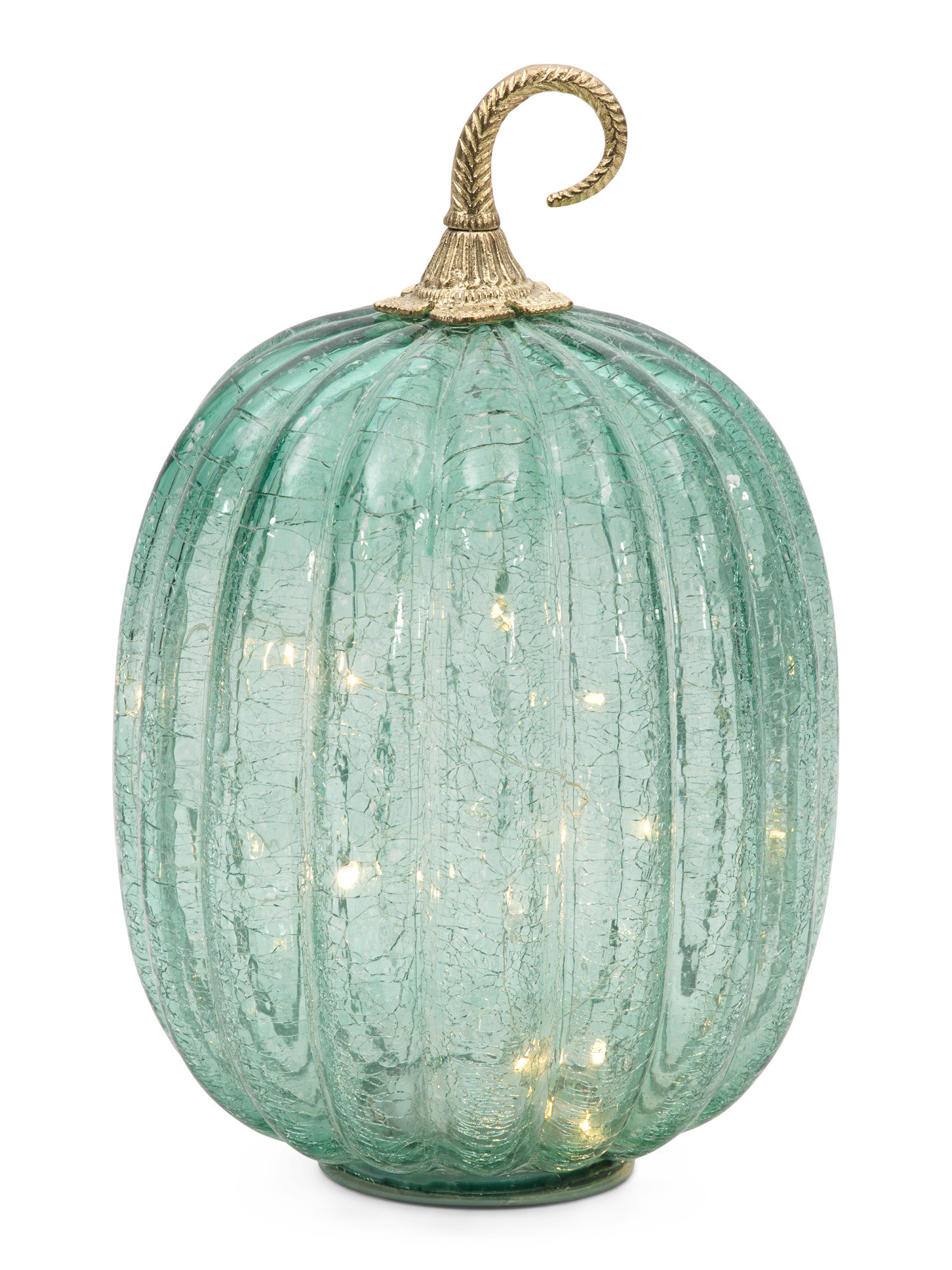 12in Led Crackle Glass Pumpkin | The Global Decor Shop | Marshalls | Marshalls