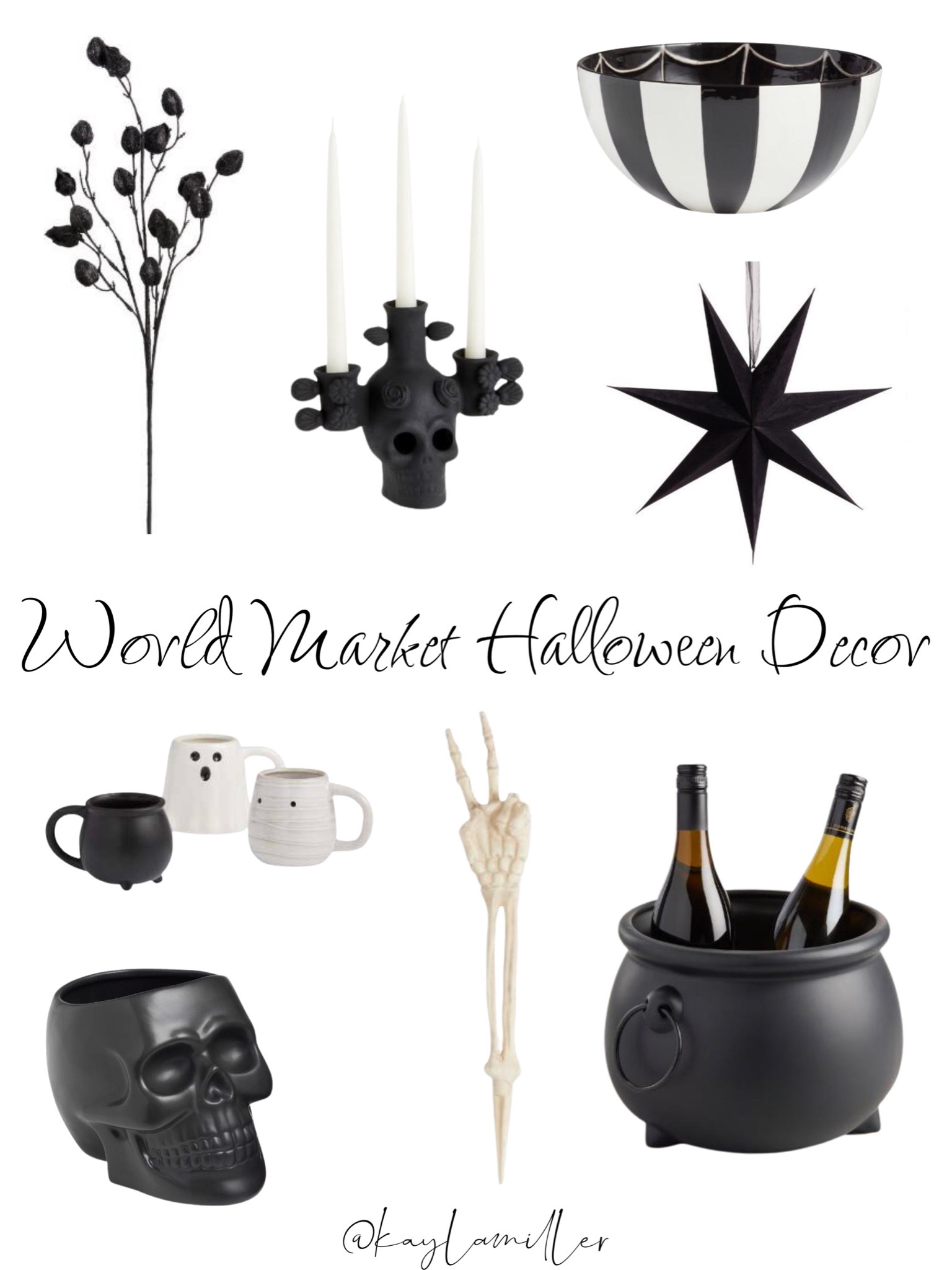 World Market Halloween Decor 🖤

Cauldron wine chiller
Stems
Coffee mugs
Planter 
Peace sign skeleton arm

#LTKunder50 #LTKSeasonal #LTKHalloween