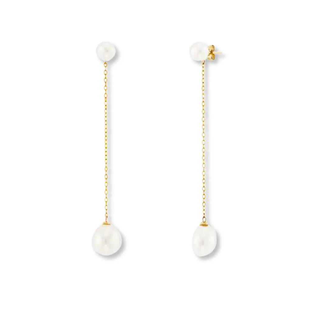 Double Pearl Chain Drop Earrings | Embark Fine Jewelry