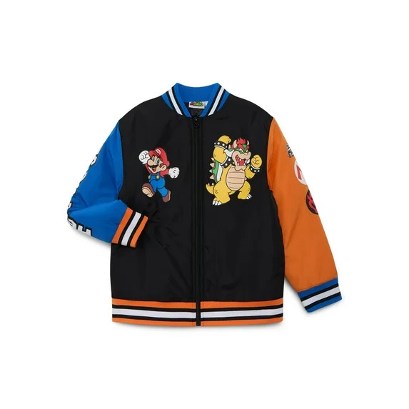 Super Mario and Bowser Boys Bomber Jacket, Sizes 4-12 | Walmart (US)