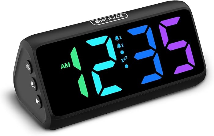 Netzu Loud Alarm Clock for Heavy Sleepers, RGB Alarm Clocks for Bedrooms Seniors Kids, Plug in Di... | Amazon (US)