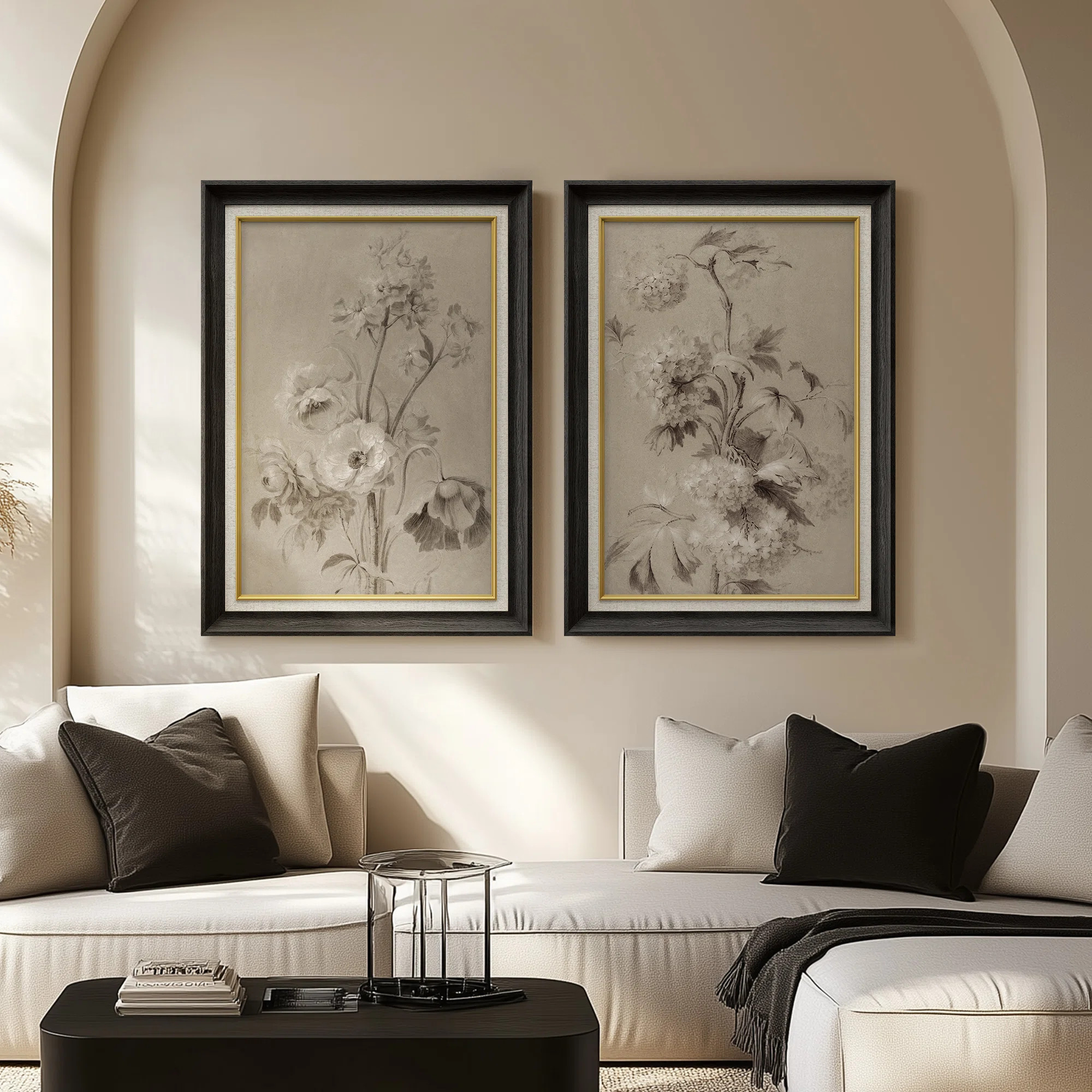 Set of 2 Premium Framed Art Artworks on Premium Canvas with 26"x36" Frame (Set of 2) | Wayfair North America