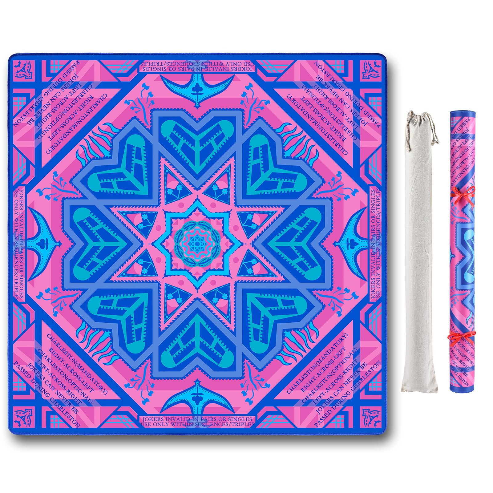 33"x33" Mahjong Mat - No Creases Non-Slip Noise Reduction with Gifts Bag&Box for Mahjong/Board Ga... | Amazon (US)