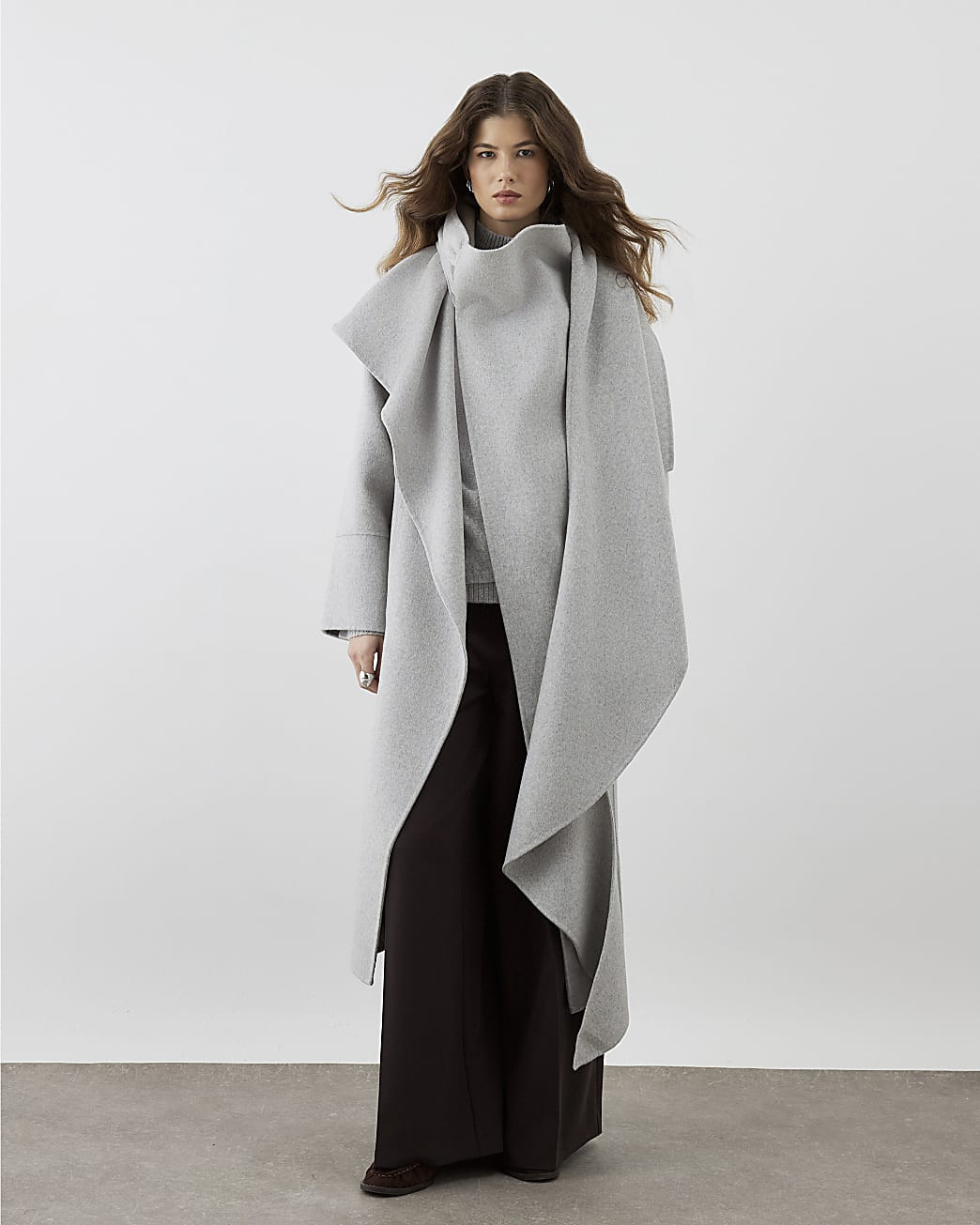 RI Studio Grey Handmade Blanket Coat | River Island UK & IE