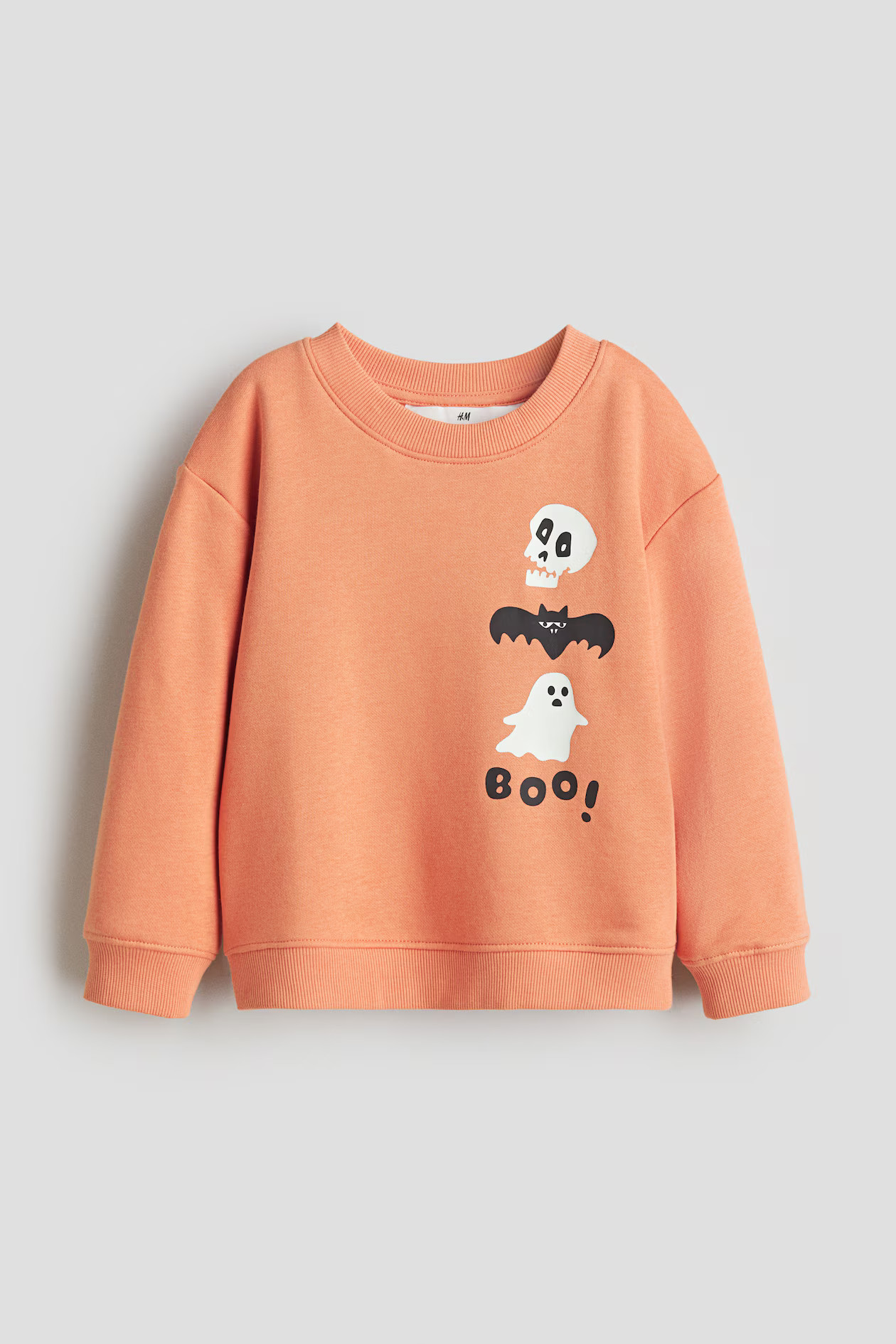 Sweatshirt - Orange/Ghost - Kids | H&M GB | H&M (UK, MY, IN, SG, PH, TW, HK)