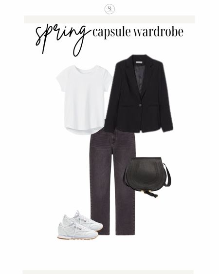 Black blazer outfit 

The Spring Capsule Wardorbe is here! 18 pieces to make getting dressed easy, decrease decision fatigue and reduce your mental load this spring. All at a modest price point with all items including trench under $150.

1. Basic white tshirt
2. Cashmere sweater
3. Striped sweater
4. White button down
5. Black denim
6. Cream pants (not shown but linked)
7. Wide leg denim
8. Black blazer
9. Trench coat
10. Black mules
11. Cognac sandals
12. Black sling backs
13. Sneakers
14. Chain necklace
15. Black purse 
16. Black crossbody (not shown)
17. Cognac tote
18. Sunglasses

spring outfits, spring capsule, what to wear for spring, spring outfits for women, travel spring outfits, spring essentials, sprint closet essentials, spring wardrobe essentials

#LTKSeasonal #LTKSpringSale