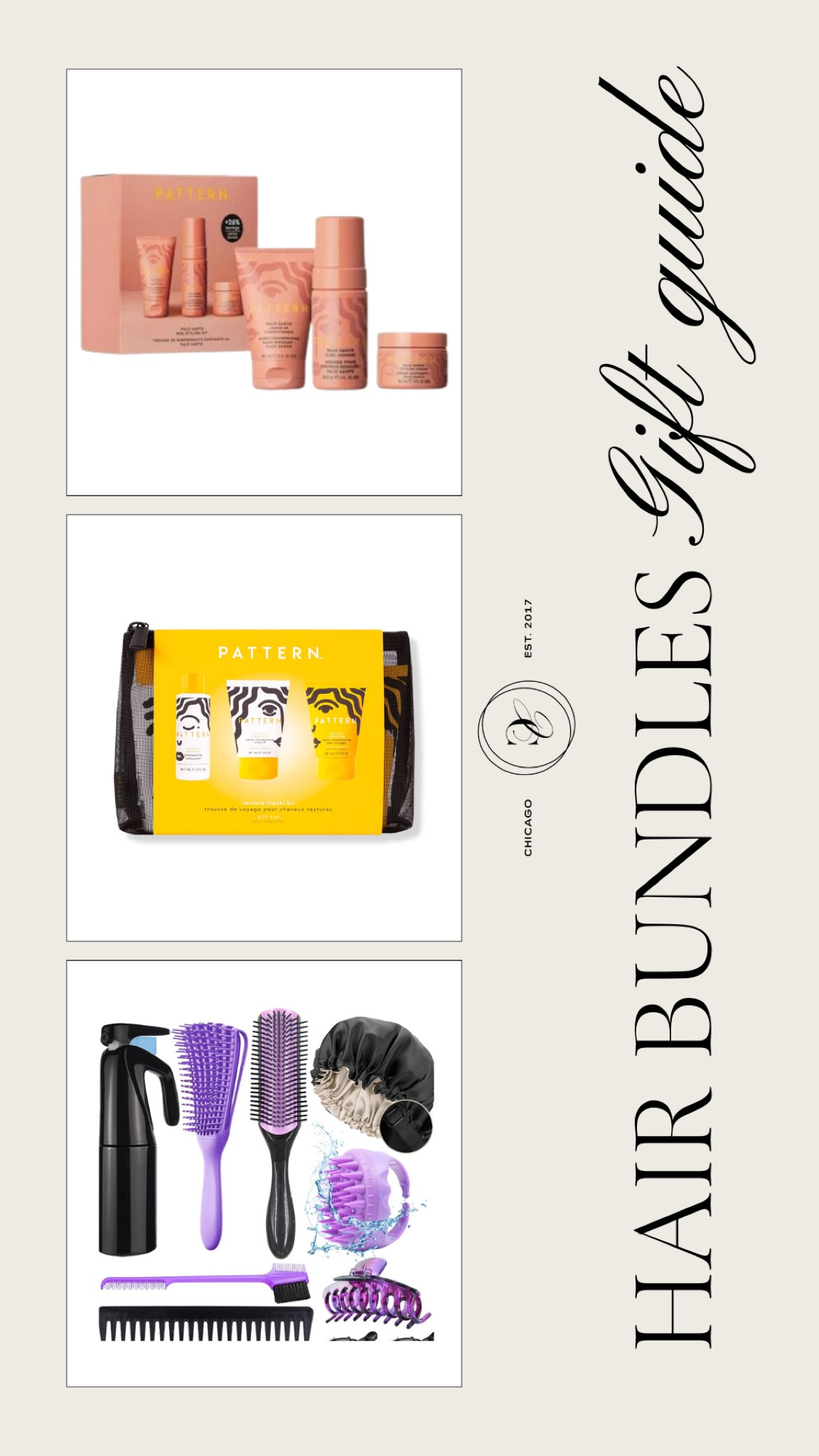 Treat your loved ones (or yourself!) to the ultimate haircare experience with these luxurious gift sets!  The 10Pcs Natural Hair Detangling Brush Set, PATTERN Texture Travel Kit, and Palo Santo Mini Stylers Kit are perfect for all hair types and a must-have for healthy, frizz-free hair. The ideal gift for anyone who loves smooth, manageable locks this holiday season! 
#HairCareGifts #NaturalHairCare #HealthyHair #GiftOfHairCare #HairGoals #TextureCare #DetanglingBrush #PATTERNHairCare #PaloSanto #FrizzFreeHair #HairCareEssentials #HolidayBeauty #BestHairGifts #SelfCareGifts #PerfectGift #HairLovers #HolidayHairCare



#LTKGiftGuide #LTKHoliday #LTKBeauty