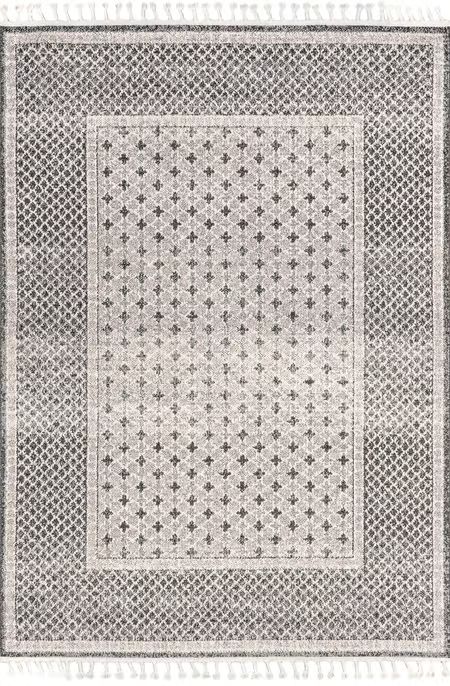 Light Gray Jean Geometric Figures 8' x 10' Area Rug | Rugs USA
