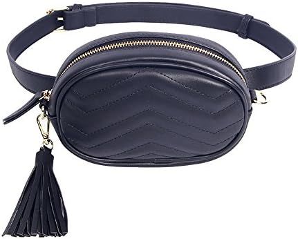 TJEtrade Fanny Packs for Women Fashion Waist Bag Leather Belt Bum Bag Waterproof | Amazon (US)