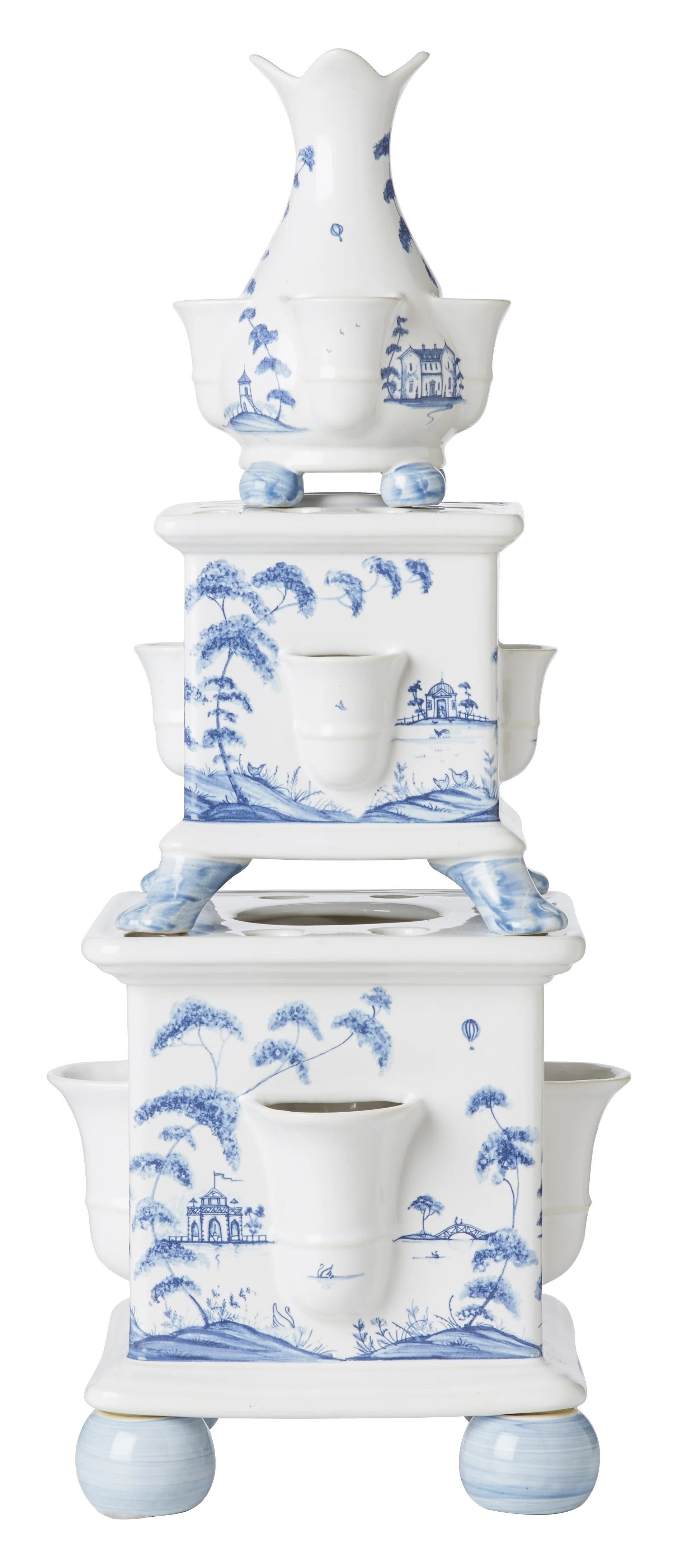 Country Estate 3 Piece Tulipiere Tower Set - Delft Blue | Perigold