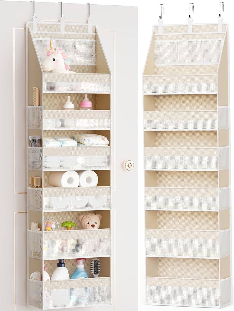Criusia Over the Door Organizer, 6-Shelf Closet Hanging Storage with 13 Mesh Pockets, 55lbs Capac... | Amazon (US)