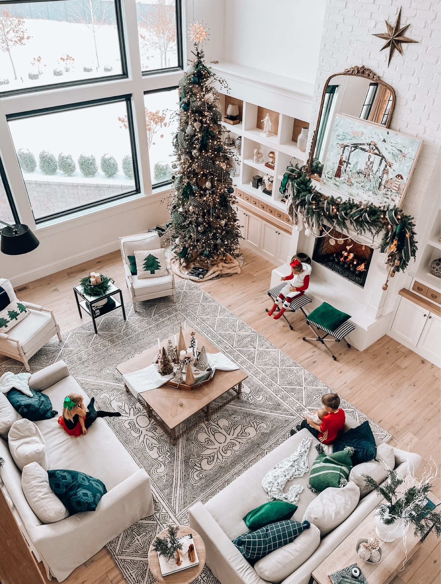 Holiday living room with greens and blues. Everything on sale!!!!
 12ft Christmas prelit slim tree
Capiz tree topper
Batik charcoal grand and ivory wool living room rug on sale 
Deep slipcover sofas 


#LTKSaleAlert #LTKHoliday #LTKHome