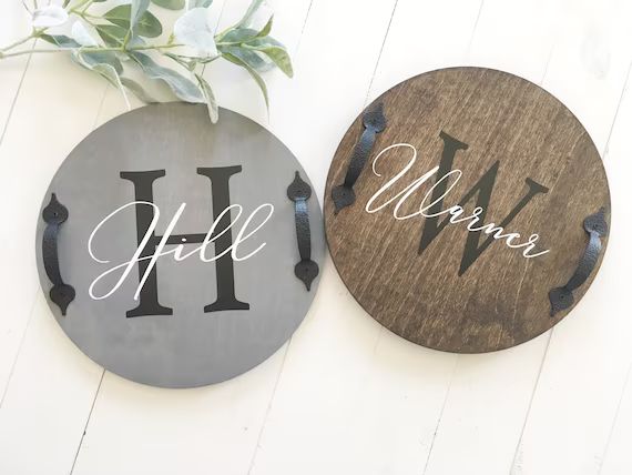 Lazy Susan Turntable Personalized Last Name, Wood Kitchen Table Lazy Susan, Lazy Susan With Handl... | Etsy (US)