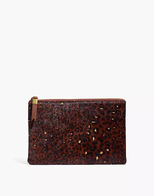 The Leather Pouch Clutch: Painted Leopard Calf Hair Edition | Madewell