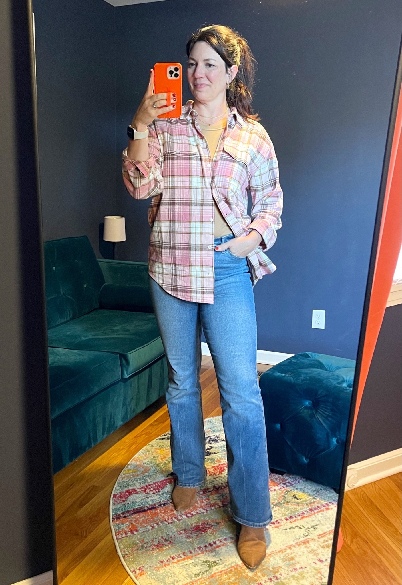 These denim flares are so comfy and flattering and ON SALE. Just $30 plus an extra 30% off at checkout. No code needed. I got my true size in two washes. This is the lighter wash. 

#LTKsalealert #LTKunder50