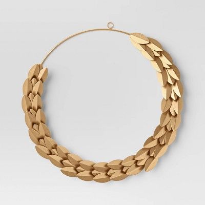 Metal Leaf Wreath Gold - Threshold™ | Target