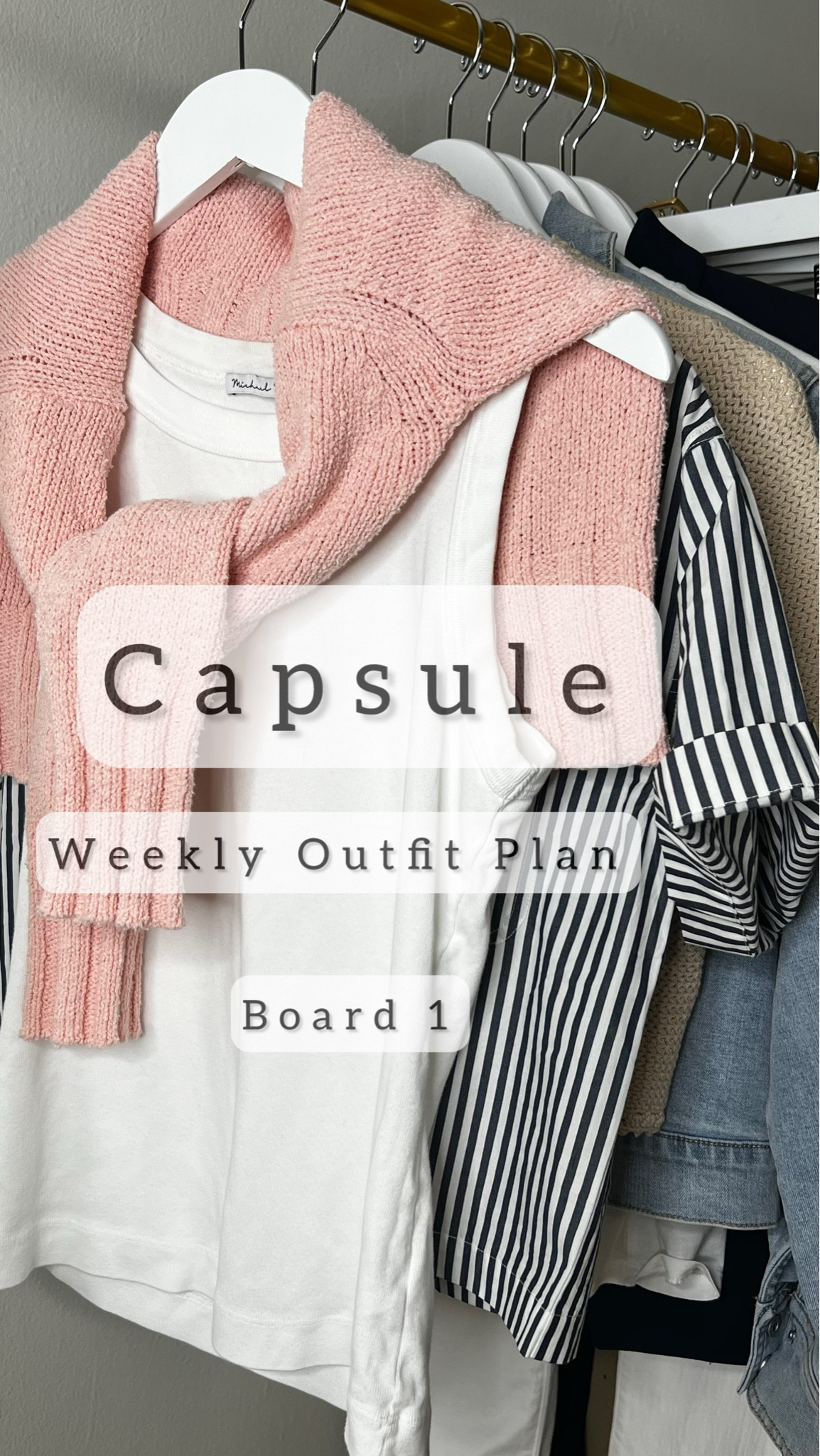 I board of 2 
A weekly outfit plan using items from a capsule wardrobe. You will be able to make multiple outfits from these items! 

Note!!! The tan sweater is not online yet. Watch my stories; I'll link them ASAP! 

#LTKstyletip #LTKxMadewell #LTKover40

#LTKOver40 #LTKVideo #LTKTravel