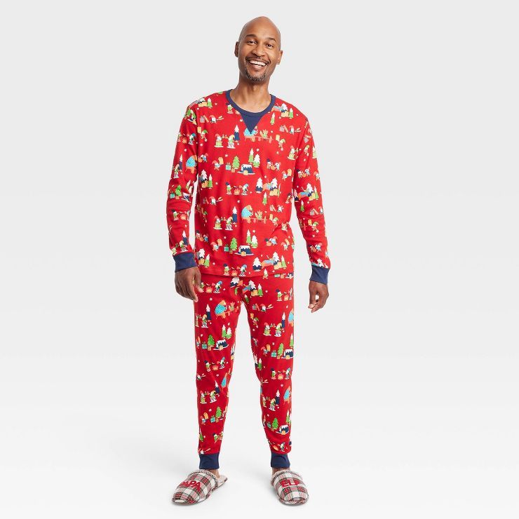Men's Holiday Gnomes Print Matching Family Pajama Set - Wondershop™ Red | Target