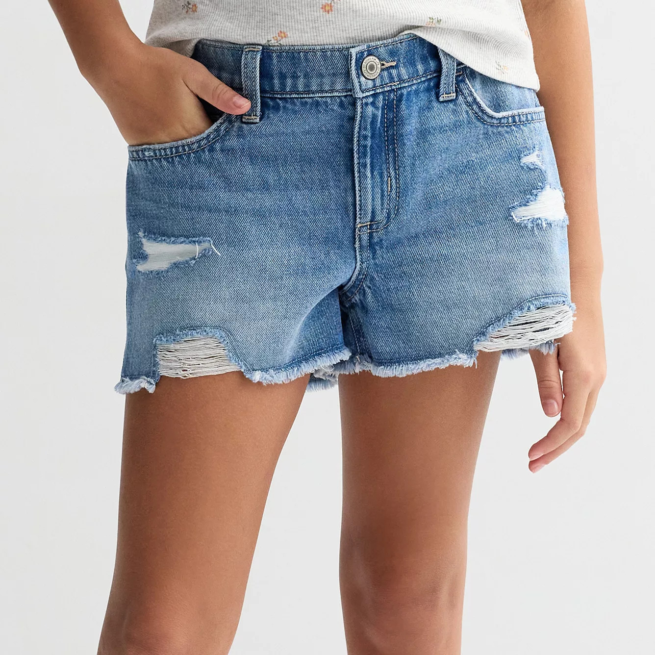 Girls 6-20 SO® Denim Cutoff Shorts in Regular & Plus Size | Kohl's