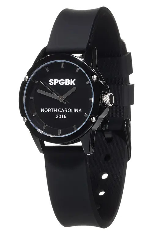 SPGBK Watches Christina Silicone Strap Watch, 32mm in Black at Nordstrom | Nordstrom