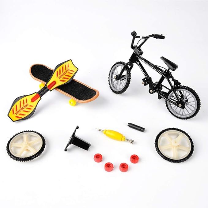 WADEKING Simulation Alloy Toy Mini Finger Bike Sports Skateboard/Snake Board, Accessories Package... | Amazon (US)