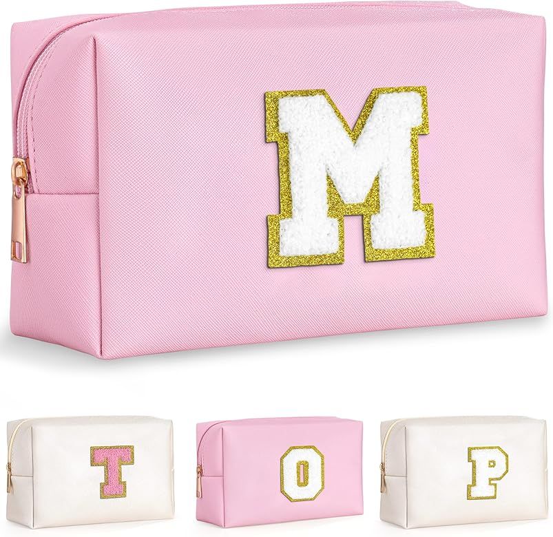 TOPEAST Monogrammed Gifts for Women, Preppy Makeup Bag Small Cosmetic Bag Travel Toiletry Bag, Pe... | Amazon (US)