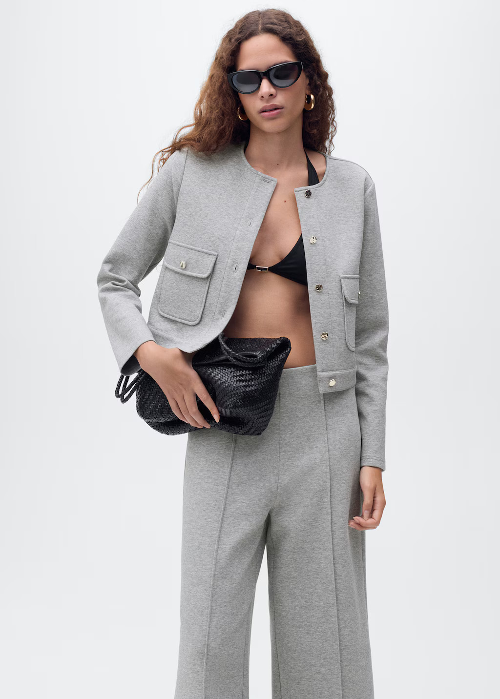 Cotton cropped jacket with pockets - Women | MANGO USA | Mango (US/MX/AU)