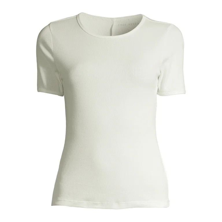 Free Assembly Women's Ribbed Crewneck Tee with Short Sleeves | Walmart (US)