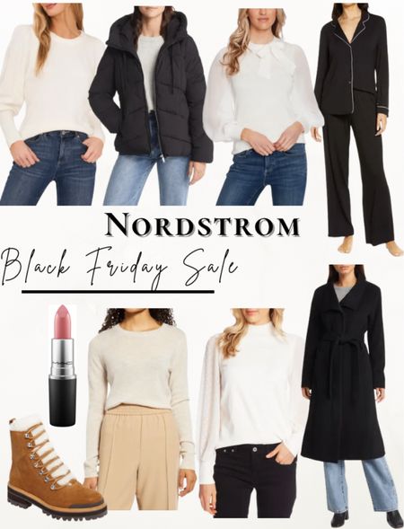 Favorite Nordstrom pieces on sale! 

Marc Fisher booties, cashmere sweater, black pajamas, black coat, mixed media sweater, max lipstick, black puffer coat and white sweater. 

#LTKHoliday #LTKsalealert #LTKCyberweek