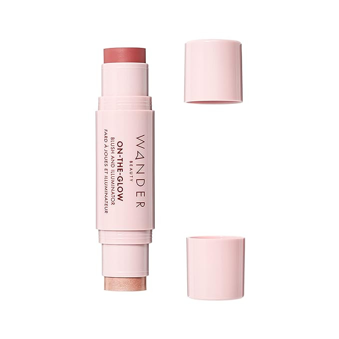 Highlighter Makeup & Blush Stick - WANDER BEAUTY ON-THE-GLOW- Blush & Illuminator Makeup. Cream B... | Amazon (US)