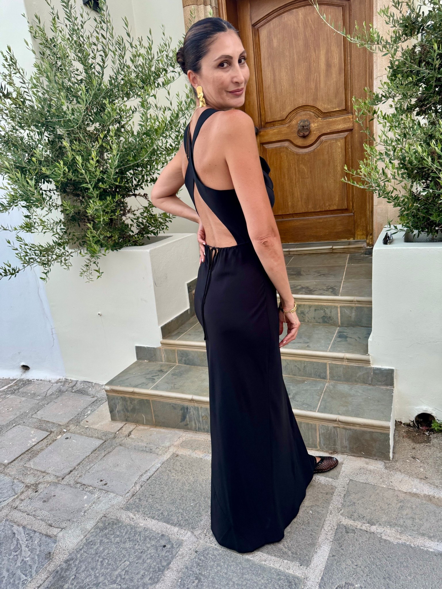 Long silk black dress. 

#lbd #silkdress #blacksilkdress #bannarepublic 

#LTKOver40