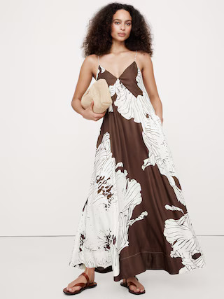 Viscose-Linen Maxi Dress | Banana Republic (US)