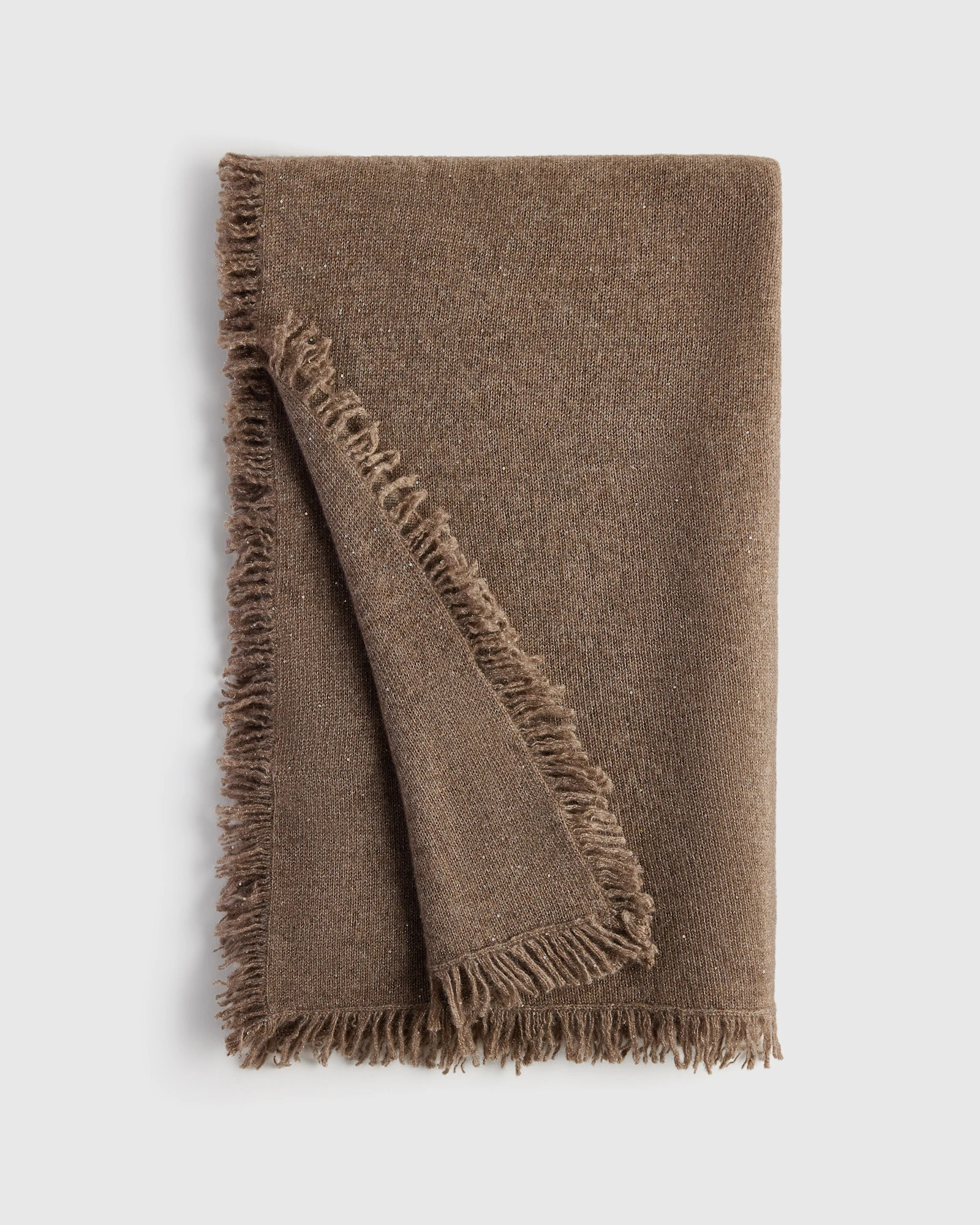 Cashmere Sequin Embellished Scarf in Taupe | Quince
